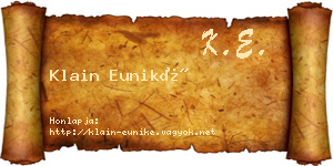 Klain Euniké névjegykártya